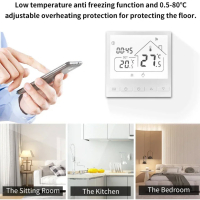 Нов Tuya WiFi интелигентен термостат Температурен регулатор за електрическо подово отопление 16 А, снимка 5 - Ламиниран паркет и подложки - 44957071