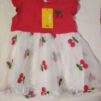 Лятна бебешка рокля на черешки-нова, снимка 1 - Бебешки рокли - 45416137
