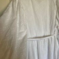 Нова дълга елегантна бяла 100% памук памучна рокля ажурена ажур дантела за бременни фотосесия , снимка 12 - Рокли - 45888347