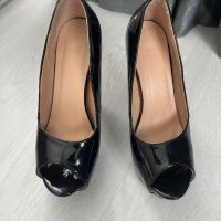 Дамски черни високи обувки на висок ток, 38 номер, снимка 8 - Дамски обувки на ток - 45567302