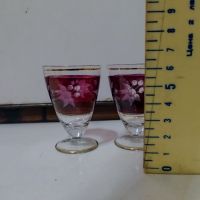 Стари соц чаши за ракия от цветно стъкло,  тънкостенни , снимка 9 - Чаши - 45405362