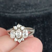 Красив сребърен пръстен Цвете маркиран с циркони, снимка 7 - Пръстени - 45860902
