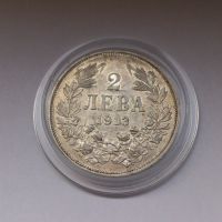 Сребърна монета от 2 лева 1913 година, снимка 2 - Нумизматика и бонистика - 43906384