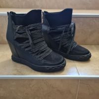 41н. Нови черни платформи , снимка 4 - Дамски обувки на ток - 45075047