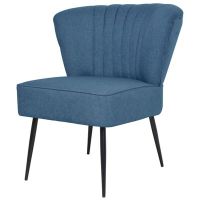 vidaXL Коктейлен стол, син, текстил（SKU:244098, снимка 1 - Столове - 45484145