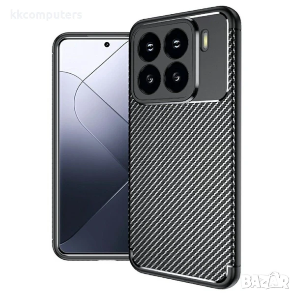 Xiaomi 15 Pro Удароустойчив Carbon Fiber Калъф и Протектор, снимка 1