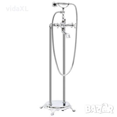 vidaXL Свободностоящ смесител за вана, инокс, 99,5 см, сребрист（SKU:145093, снимка 1