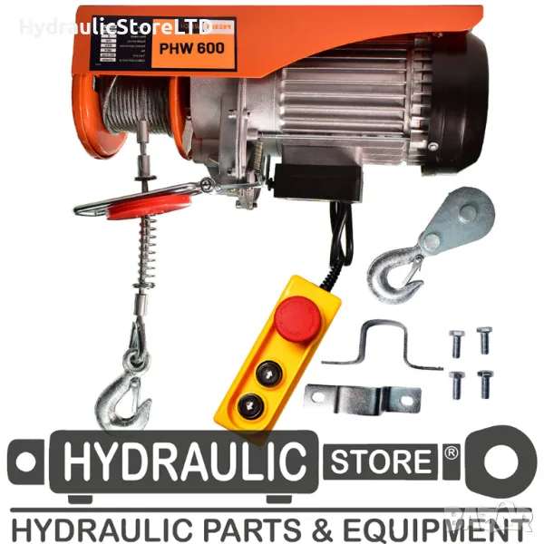 Електрически телфер с товароносимост 600кг и въже 18м 230V PHW600, снимка 1