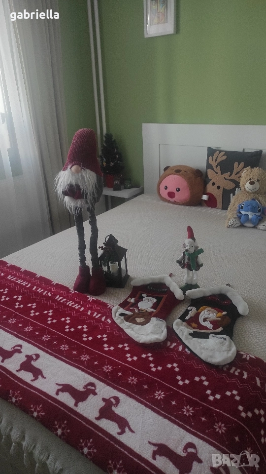 Коледен фенер,чорапчета,мишле и гном, снимка 1