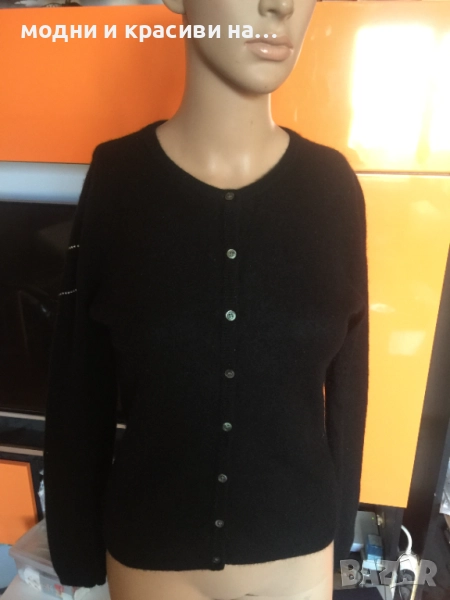 Черна кашмирена жилетка по тялото (100% кашмир), снимка 1