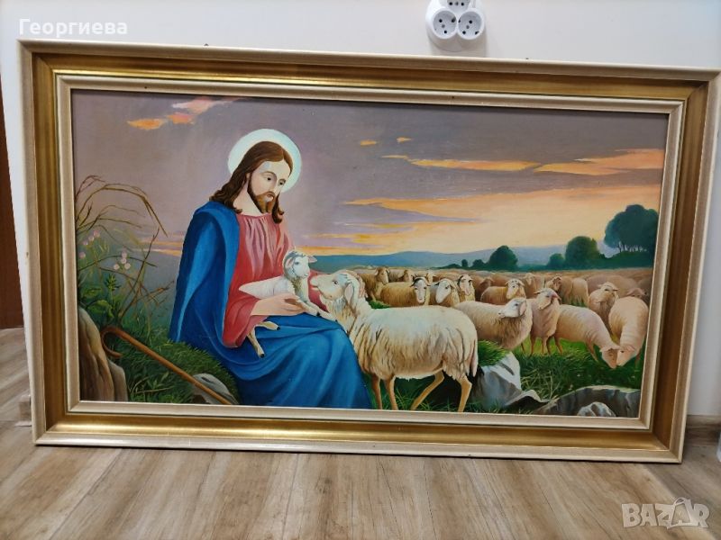 Картина Исус пастирът със стадото си, снимка 1