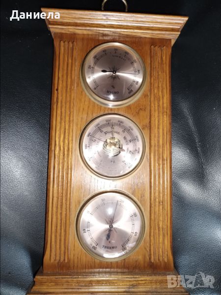 Старинен часовник и барометър, снимка 1