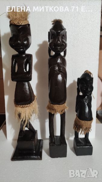 3 леки дървени статуетки африкански фигури, снимка 1