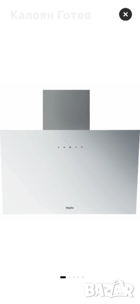 Декоративен абсорбатор за вграждане Whirlpool WHVP62FLTW, Капацитет на абсорбция 650 м3/ч, LED, снимка 1