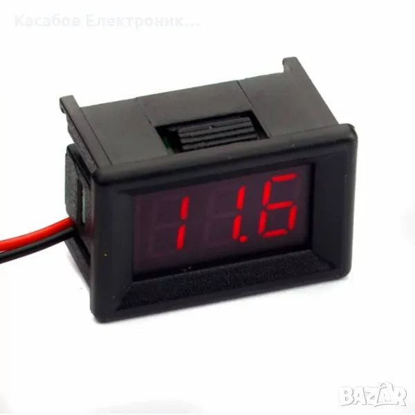 Цифров волтметър 30V DC LED червен 0.36" за автомобилен панел, снимка 1