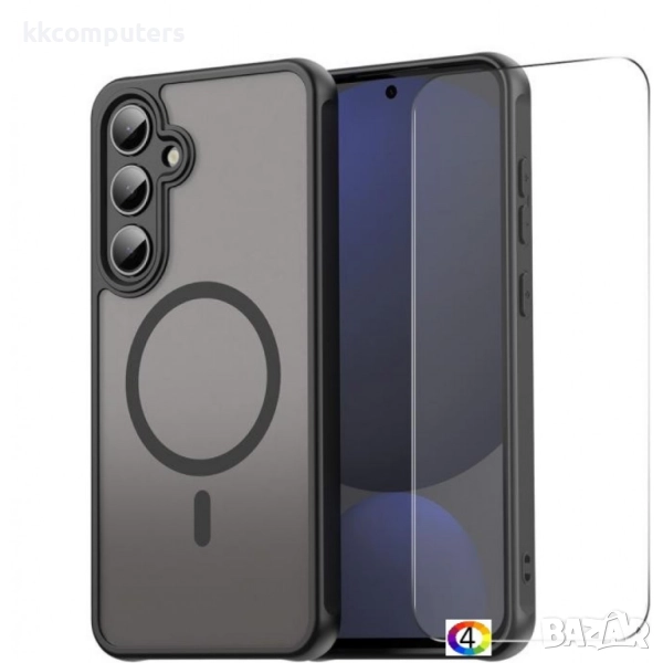 Samsung Galaxy S25 FE ENKAY PC + TPU/ MagSafe Удароустойчив Калъф и Протектор от закалено стъкло, снимка 1