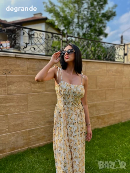 Дълга рокля жълти цветя, снимка 1