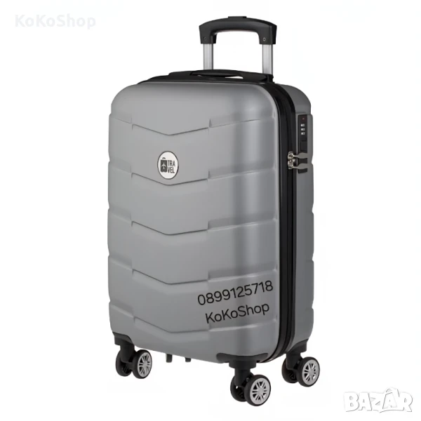 Куфар на колелца-41.5x26.5x67 см./сив куфар на колелца , снимка 1