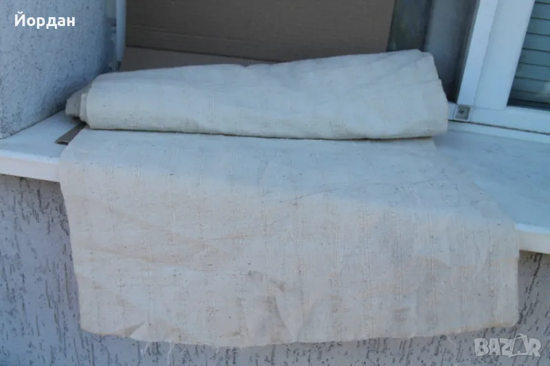 Ръчно тъкан ленен плат, снимка 1