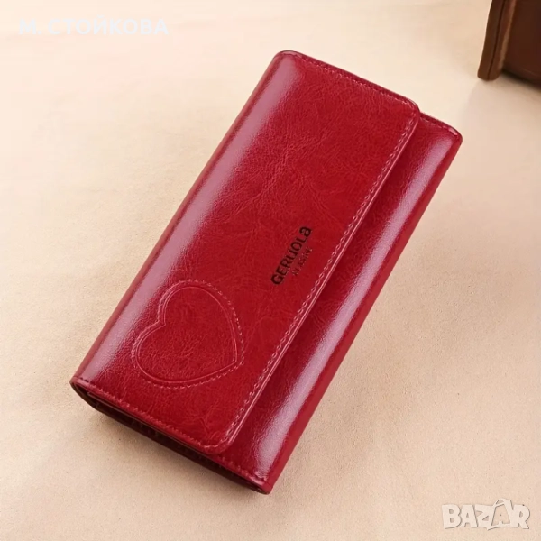 Голям кожен портфейл с анти-кражба RFID - телешка кожа, снимка 1