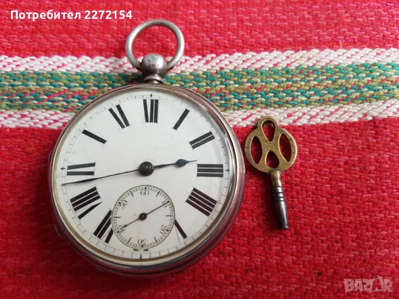 Сребърен 925 джобен часовник , снимка 1