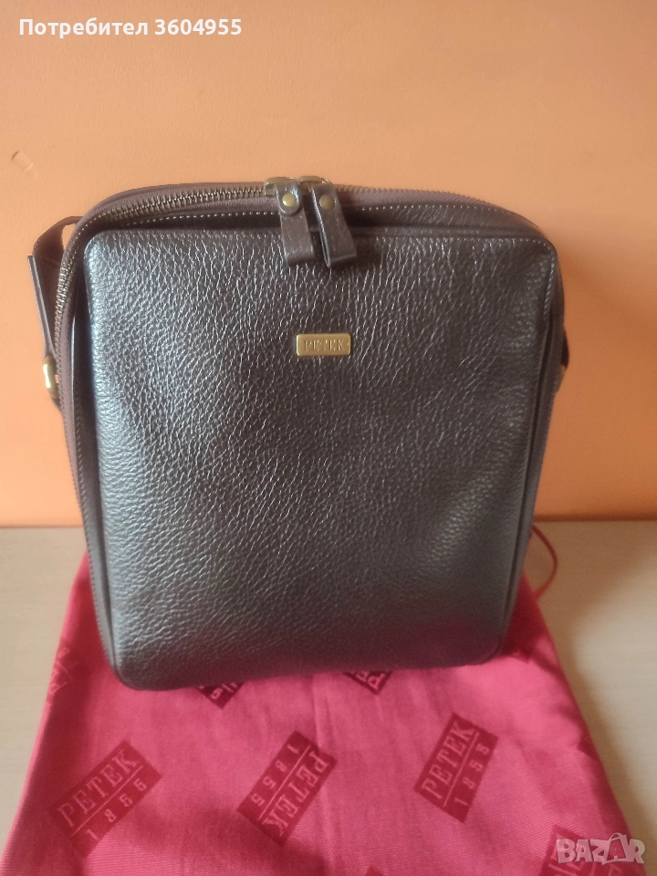 Мъжка чанта PETEK естествена кожа., снимка 1