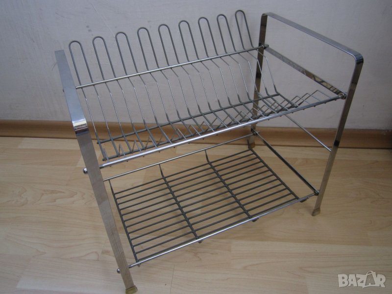 Сушилник за чинии на две нива, метален, снимка 1