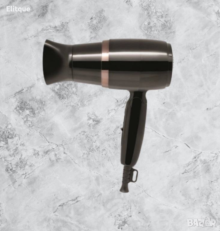 Сешоар Rosberg, 1600W, Черен/Бял, Сгъваема дръжка 2 години гаранция, снимка 1