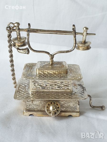 Сребърна миниатюра - Телефон, снимка 1