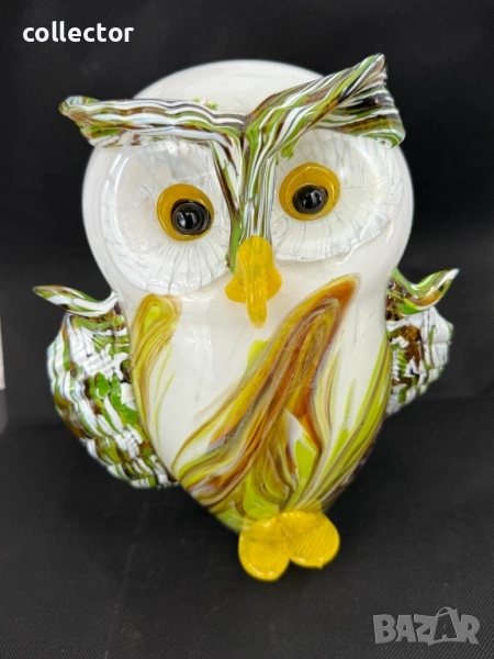 Стъклена сова / бухал Мурано стил. №7527, снимка 1