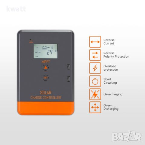 Соларен контролер зареждане 12V 24V-20А MPPT Charge controller , снимка 8 - Друга електроника - 46114985