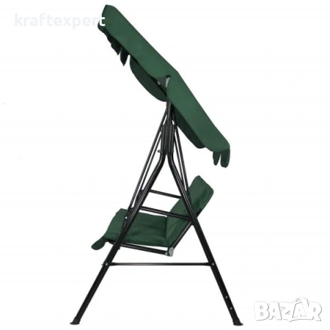 Триместна люлка Тоскана Kraftworld – зелена, с включена възглавница за сядане!, снимка 5 - Градински мебели, декорация  - 53745722