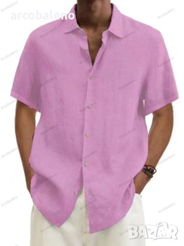 Мъжка ежедневна риза с къс ръкав, 9цвята , снимка 2 - Ризи - 45881572
