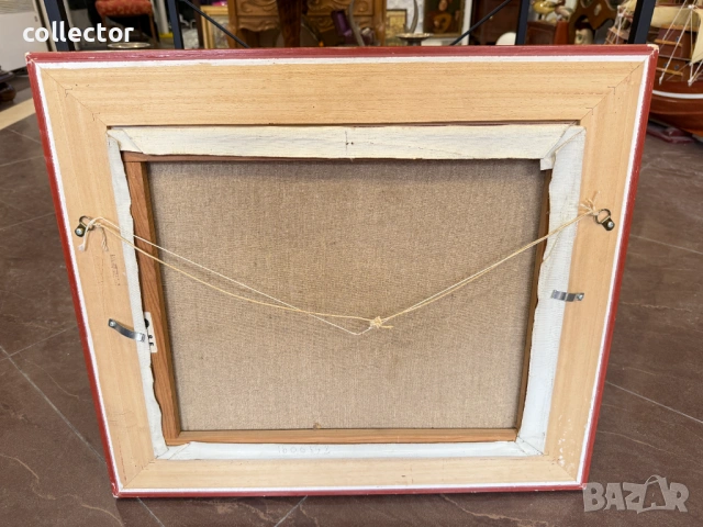 Маслена картина - "Овце на Паша" , снимка 5 - Антикварни и старинни предмети - 53618215