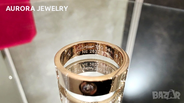 CARTIER Love Rose Gold 3 Diamonds Classic Model Пръстен, снимка 6 - Пръстени - 52830596
