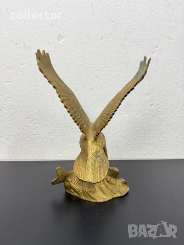 Бронзова статуетка / скулптура на орел с плячка. №7805, снимка 5 - Антикварни и старинни предмети - 53018996