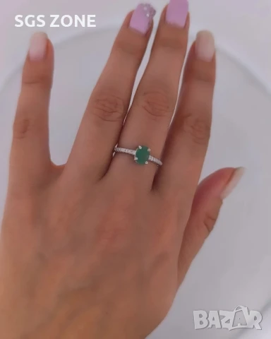 СРЕБЪРЕН ПРЪСТЕН С РУБИН, САПФИР, ИЗУМРУД , снимка 3 - Пръстени - 51143653