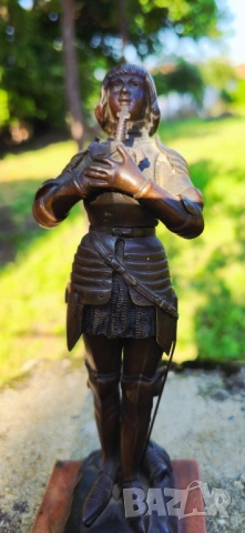 Бронзова Фигура на O.Ruffony Jeanne d'Arc 1900-1920г, снимка 4 - Статуетки - 52021649