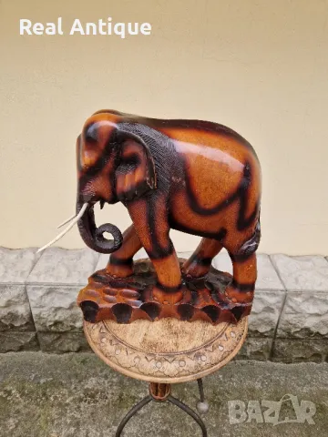 Огромна антикварна колекционерска дървена фигура статуетка , снимка 2 - Статуетки - 49620779