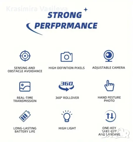 Дрон GD95, FPV 4K Камера с Нощно Виждане, Сив, снимка 2 - Дронове и аксесоари - 48284877