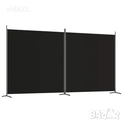 vidaXL Параван за стая, 2 панела, черен, 348x180 cм, плат (SKU:350277), снимка 1 - Паравани - 48264936