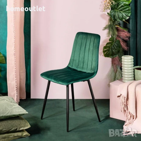 БЕЗПЛАТНА ДОСТАВКА Трапезни столове с кадифена дамаска (к-кт от 4 бр.) MUF ART SIMY02, снимка 4 - Столове - 50654225