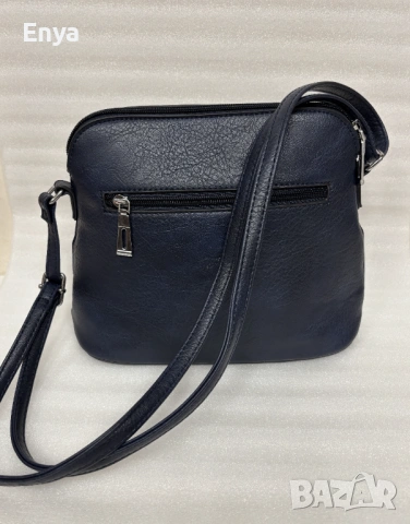 Дамска чанта за през рамо от еко-кожа - тъмносин цвят, снимка 2 - Чанти - 53538766