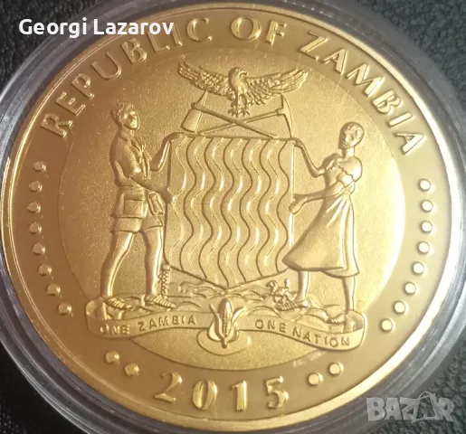 10000 квача Замбия 2015 Бивол, снимка 4 - Нумизматика и бонистика - 49943935