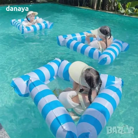 6485 Надуваем шезлонг за море воден хамак за басейн и плаж, снимка 3 - Водни спортове - 53824411