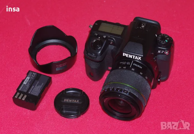 Фотоапарат Pentax K7 + обективи smc DA 18-55mm AL WR и 50-200mm ED DSLR, снимка 1 - Фотоапарати - 47220720