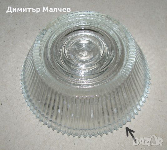 Стар стъклен свещник 10 см за 1 свещ, запазен, снимка 5 - Други - 45733088