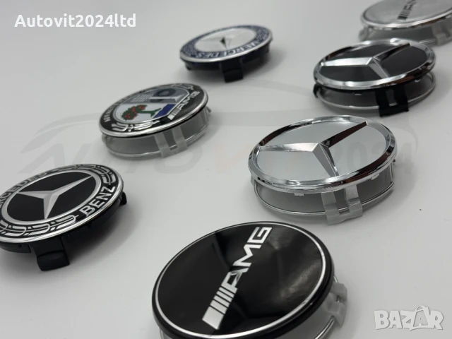 Капачки за джанти 75мм Mercedes AMG Мерцедес w210 w211 w219 w220 w221, снимка 6 - Аксесоари и консумативи - 50741042