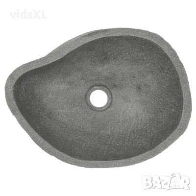 vidaXL Мивка от речен камък, овална, (37-46)x(29-36) см（SKU:242667）, снимка 4 - Мивки - 48772131