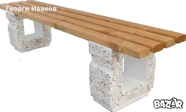 Мозаечна пейка без облегалка, снимка 1 - Градински мебели, декорация  - 46063387